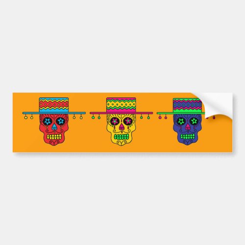 Gaucho Sugar Skull Bumper Sticker