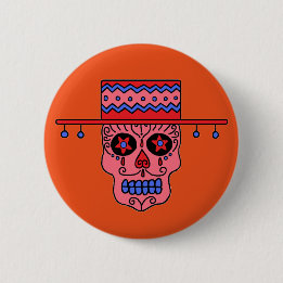 Gaucho Sugar Skull Button