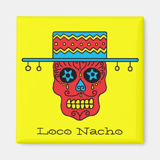 Gaucho Sugar Skull Magnet (Front)
