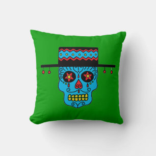 Gaucho Sugar Skull Throw Pillow