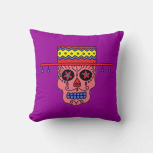 Gaucho Sugar Skull Throw Pillow