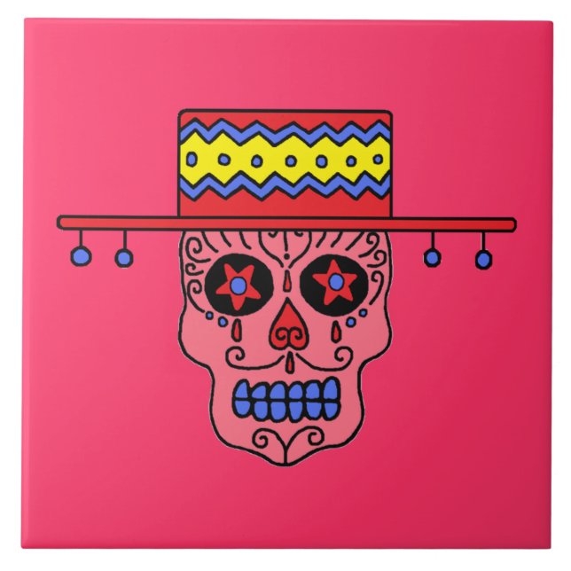 Gaucho Sugar Skull Tile (Front)