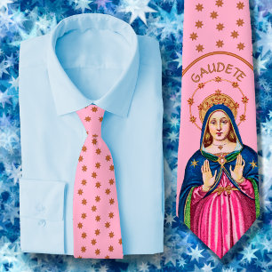 Gaudete! (English: Rejoice) Upper Torso BVM Advent Neck Tie