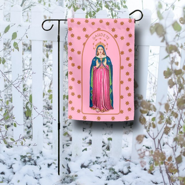 Gaudete! (Rejoice!) with Standing BVM Advent Garden Flag (Creator Uploaded)