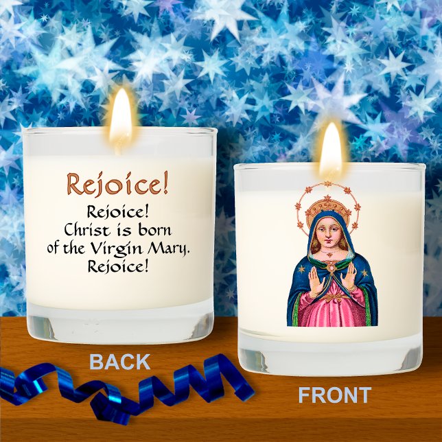 Gaudete Sunday Advent Candle with the BVM & Text (Creator Uploaded)