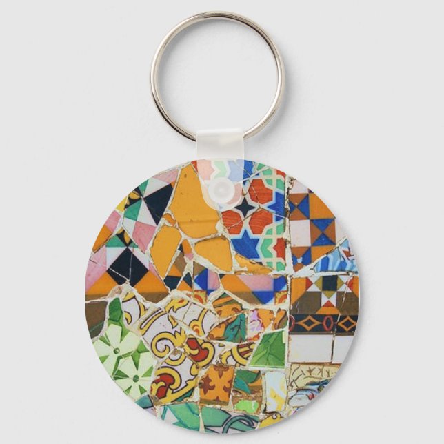 Gaudi Ceramic Tile Keychain (Front)