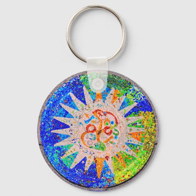 Gaudi Detail Blue Keychain (Front)