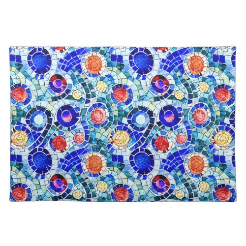 Gaudi Inspired Multicolor Mosaic Pattern Cloth Placemat