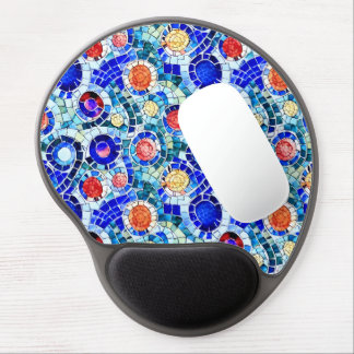 Gaudi Inspired Multicolor Mosaic Pattern Gel Mouse Pad