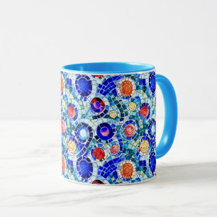 Gaudi Inspired Multicolor Mosaic Pattern Mug