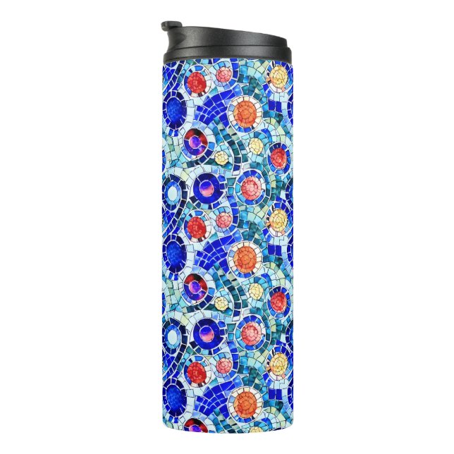 Gaudi Inspired Multicolor Mosaic Pattern Thermal T Tumbler (Rotated Right)