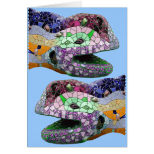 Gaudi Lizard Head Mosaics Cards