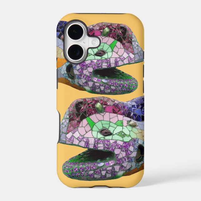 Gaudi Lizard Head Mosaics Iphone Case (Back)