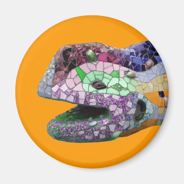Gaudi Lizard Head Mosaics Magnet (Front)