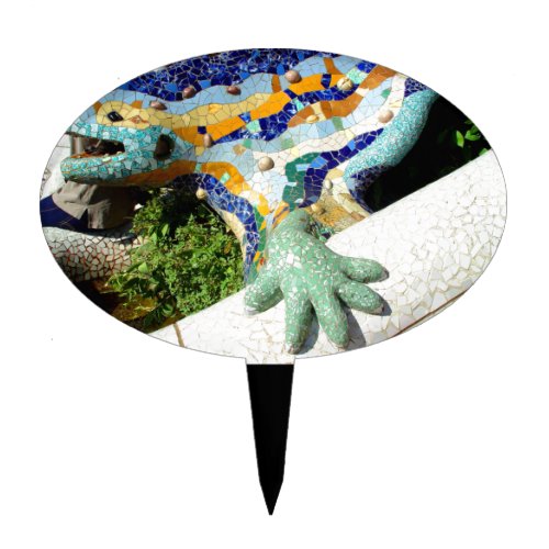 Gaudi Lizard Mosaics Cake Topper