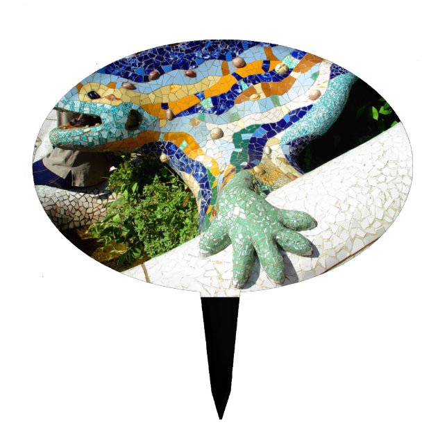 Gaudi Lizard Mosaics Cake Topper (Front)