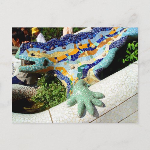 Gaudi Lizard Mosaics Postcard