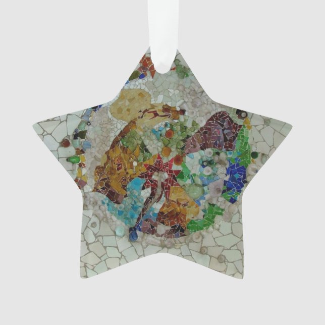 Gaudi Mosaic Ceramic Ornament (Front)