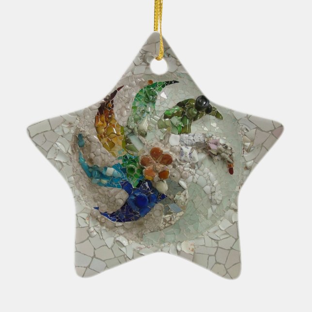 Gaudi Mosaic Ceramic Ornament (Back)