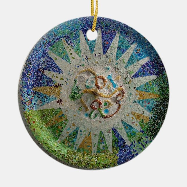 Gaudi Mosaic Ceramic Ornament (Front)