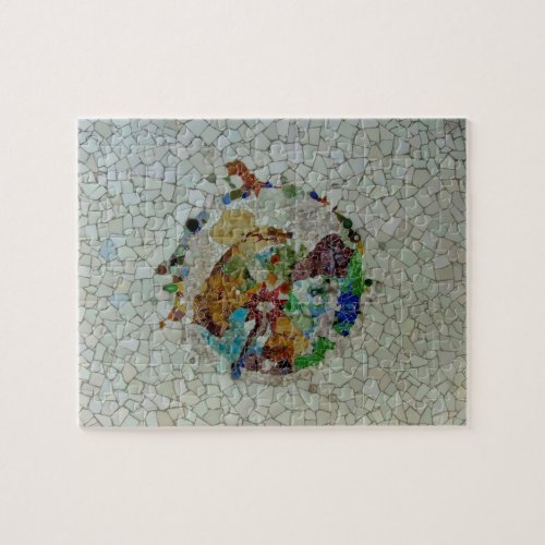 Gaudi Mosaic Flower Jigsaw Puzzle