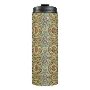 Gaudí Mosaic Inspired Pattern – Colorful Abstract Thermal Tumbler