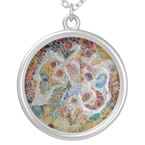 Gaudi Mosaic Silver Plated Necklace