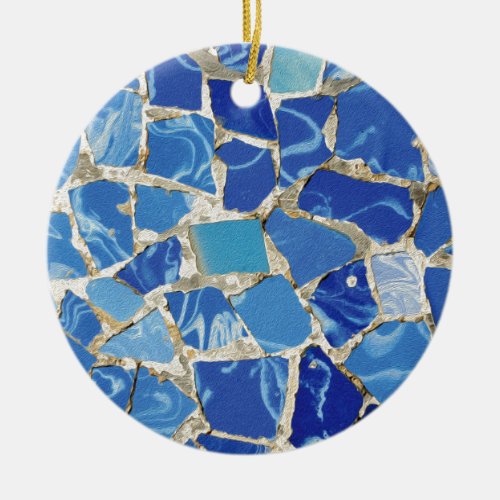 Gaudi Mosaics With an Oil Touch Ceramic Ornament
