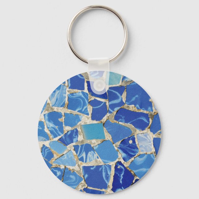 Gaudi Mosaics With an Oil Touch Keychain (Front)