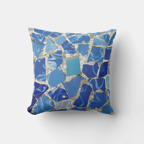Gaudi Mosaics With an Oil Touch Throw Pillow