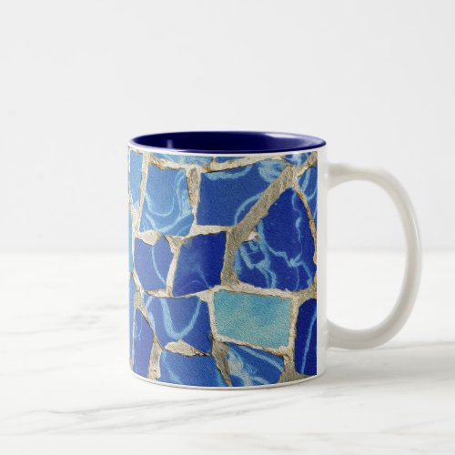Gaudi Mosaics With an Oil Touch Two_Tone Coffee Mug