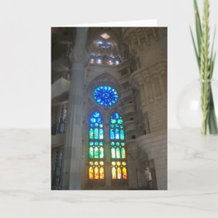 Gaudi - Sagrada Familia stained glass windows Holiday Card
