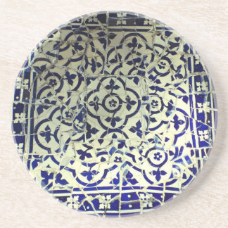 Gaudi's Park Guell Mosaic Tiles Barcelona Sandstone Coaster