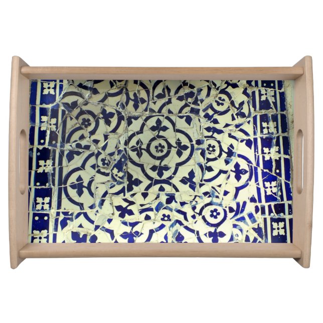 Gaudi's Park Guell Mosaic Tiles Barcelona Serving Tray (Front)