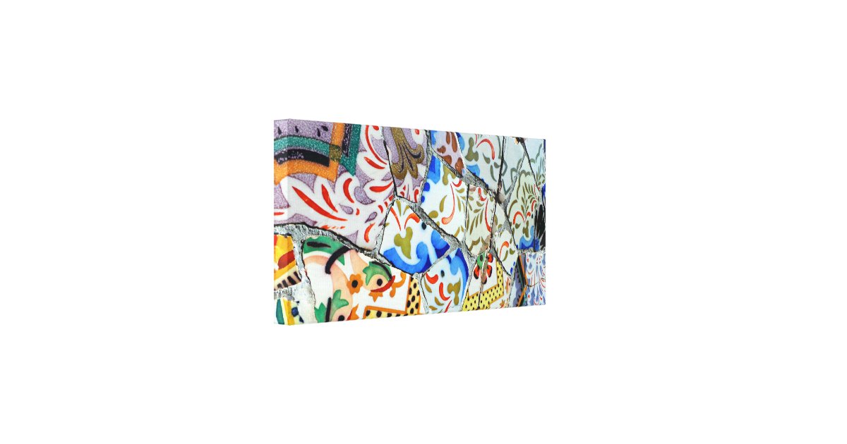 Gaudi's Park Guell Mosaic Tiles Canvas Print | Zazzle