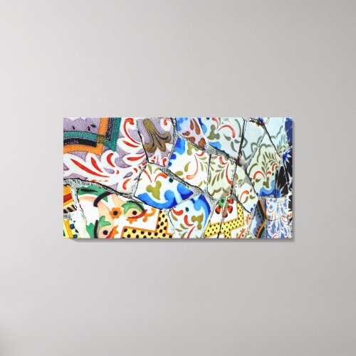 Gaudis Park Guell Mosaic Tiles Canvas Print
