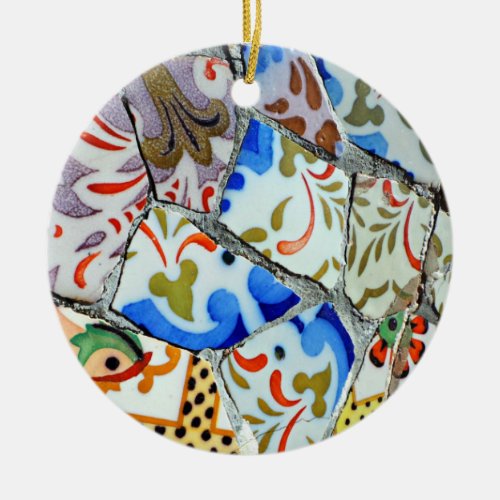 Gaudis Park Guell Mosaic Tiles Ceramic Ornament