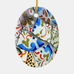 Gaudi's Park Guell Mosaic Tiles Ceramic Ornament