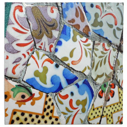Gaudis Park Guell Mosaic Tiles Napkin
