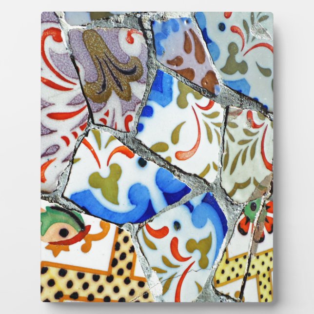 Gaudi's Park Guell Mosaic Tiles Plaque (Front)