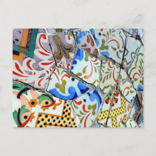 Gaudi's Park Guell Mosaic Tiles Postcard