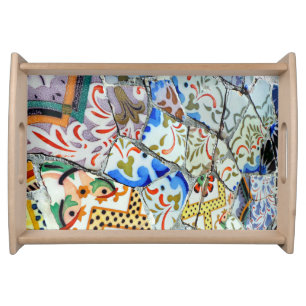 Gaudi's Park Guell Mosaic Tiles Serving Tray