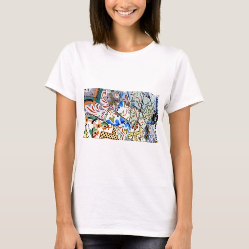 Gaudis Park Guell Mosaic Tiles T_Shirt