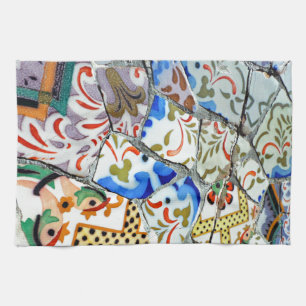 Gaudi's Park Guell Mosaic Tiles Towel