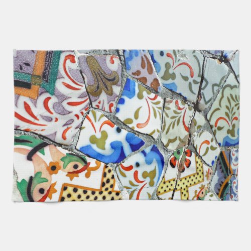 Gaudis Park Guell Mosaic Tiles Towel