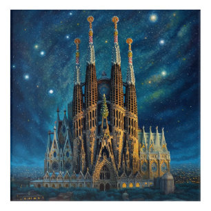 Gaudi's Starry Dream   Barcelona Sagrada Familia Acrylic Print