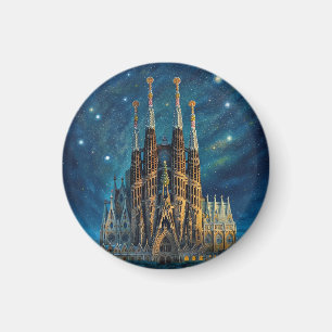 Gaudi's Starry Dream Barcelona Sagrada Familia Magnet