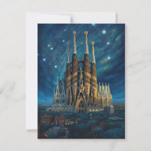 Gaudi's Starry Dream Barcelona Sagrada Familia Postcard