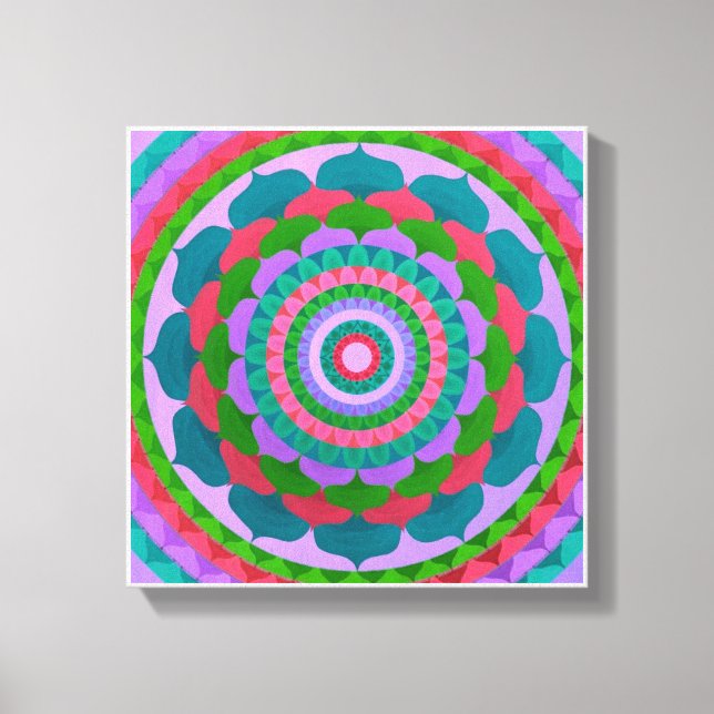Gaudy flower Mandala Canvas Print (Front)