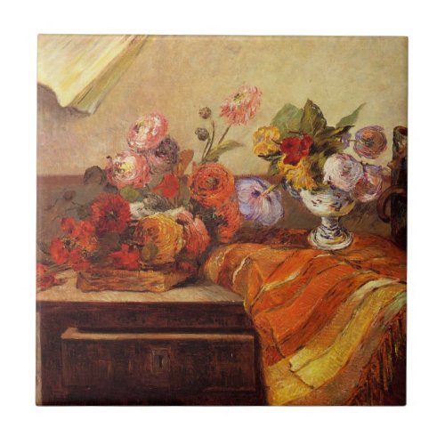 Gaugin _ Pots and Bouquets still life Tile